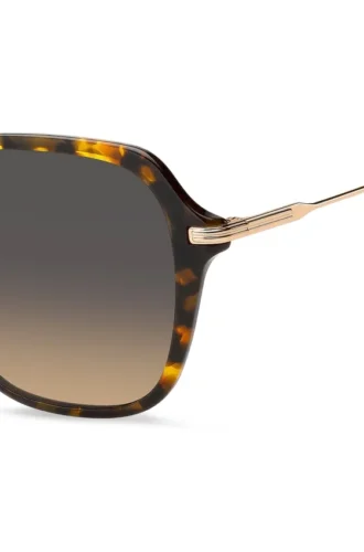 Havana-acetate sunglasses with gold-tone temples