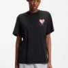Heart-artwork T-shirt in cotton jersey