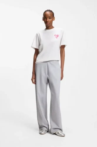 Heart-artwork T-shirt in cotton jersey