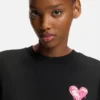 Heart-artwork T-shirt in cotton jersey
