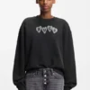 Heart-logo sweatshirt in cotton terry