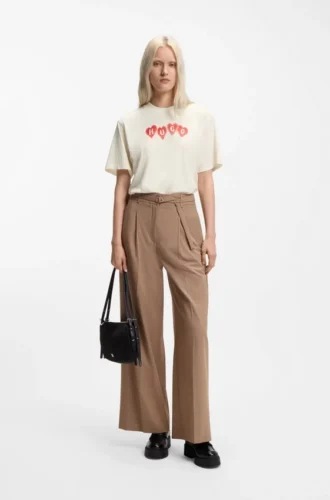 Heart-logo T-shirt in cotton jersey