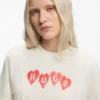 Heart-logo T-shirt in cotton jersey