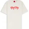 Heart-logo T-shirt in cotton jersey