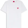 Heart-logo T-shirt in cotton jersey