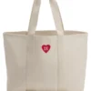 Heart-logo tote bag in cotton canvas