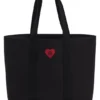 Heart-logo tote bag in cotton canvas