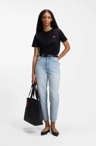 Heart-logo tote bag in cotton canvas