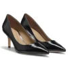 Heeled leather pumps with debossed logo