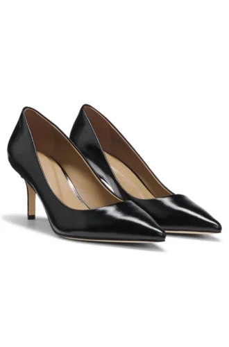 heeled leather pumps with debossed logo 1 330x500 - Heeled leather pumps with debossed logo