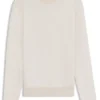 Herringbone-pattern sweater in wool and cotton