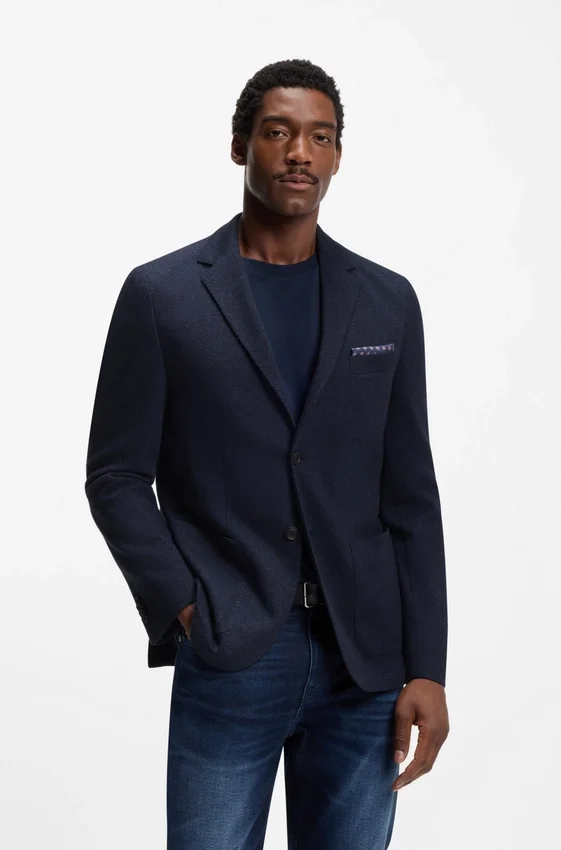 Herringbone regular-fit jacket in a cotton blend Herringbone regular-fit jacket in a cotton blend