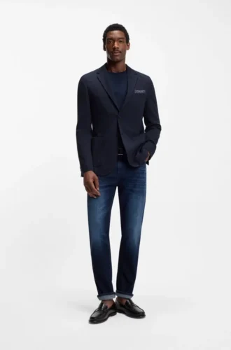 Herringbone regular-fit jacket in a cotton blend