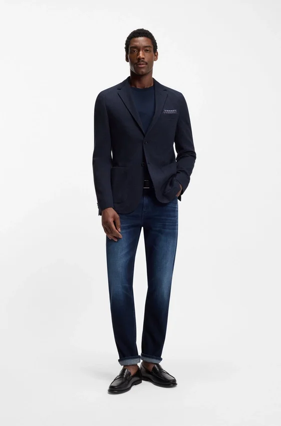 Herringbone regular-fit jacket in a cotton blend Herringbone regular-fit jacket in a cotton blend