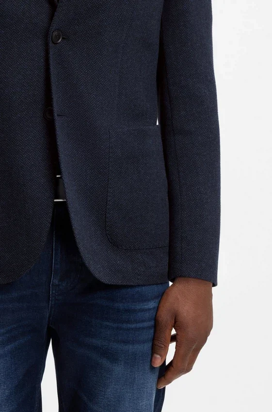 Herringbone regular-fit jacket in a cotton blend Herringbone regular-fit jacket in a cotton blend
