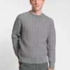 Herringbone-structure sweater in virgin wool