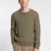 Herringbone-structure sweater in virgin wool