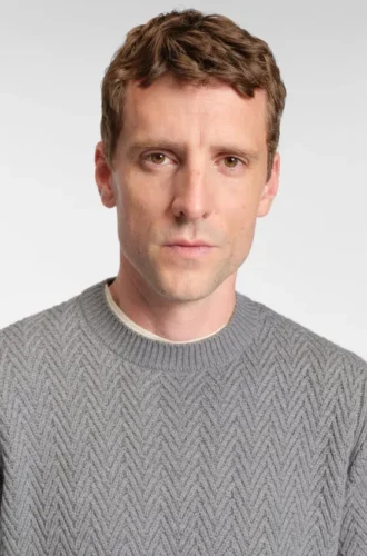 Herringbone-structure sweater in virgin wool