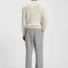 Herringbone-structure sweater in virgin wool