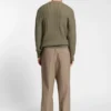 Herringbone-structure sweater in virgin wool