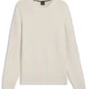 Herringbone-structure sweater in virgin wool