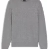 Herringbone-structure sweater in virgin wool