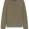 Herringbone-structure sweater in virgin wool