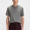 Herringbone-structure T-shirt in cotton