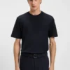 Herringbone-structure T-shirt in cotton