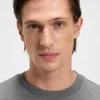 Herringbone-structure T-shirt in cotton
