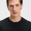Herringbone-structure T-shirt in cotton