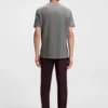 Herringbone-structure T-shirt in cotton