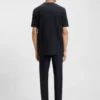 Herringbone-structure T-shirt in cotton