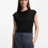 High-neck top in matte fabric