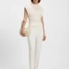 High-neck top in matte fabric