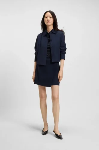 High-neck top in matte fabric