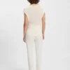 High-neck top in matte fabric
