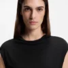 High-neck top in matte fabric