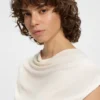 High-neck top in matte fabric