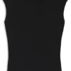 High-neck top in matte fabric