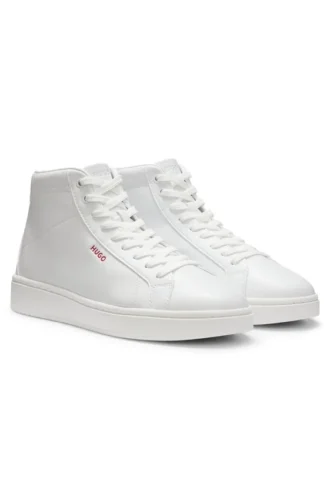 High-top sneakers in faux leather