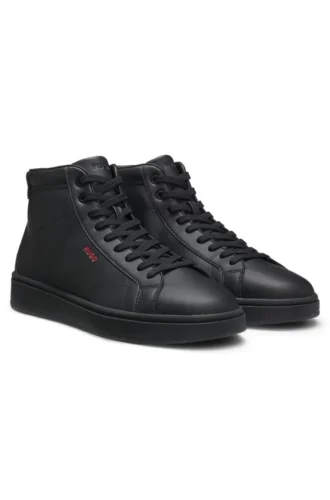 High-top sneakers in faux leather
