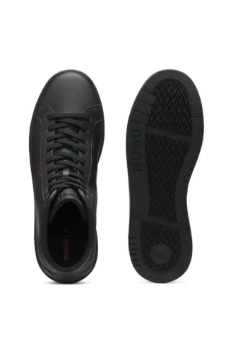 High-top sneakers in faux leather