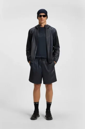 Hooded parka jacket with all-over print