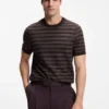 Horizontal-stripe sweater in a cotton blend