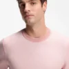 Horizontal-stripe sweater in a cotton blend