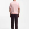 Horizontal-stripe sweater in a cotton blend