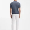 Horizontal-stripe sweater in a cotton blend