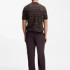 Horizontal-stripe sweater in a cotton blend