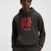 HUGO x RB bull-graphic hoodie in cotton terry